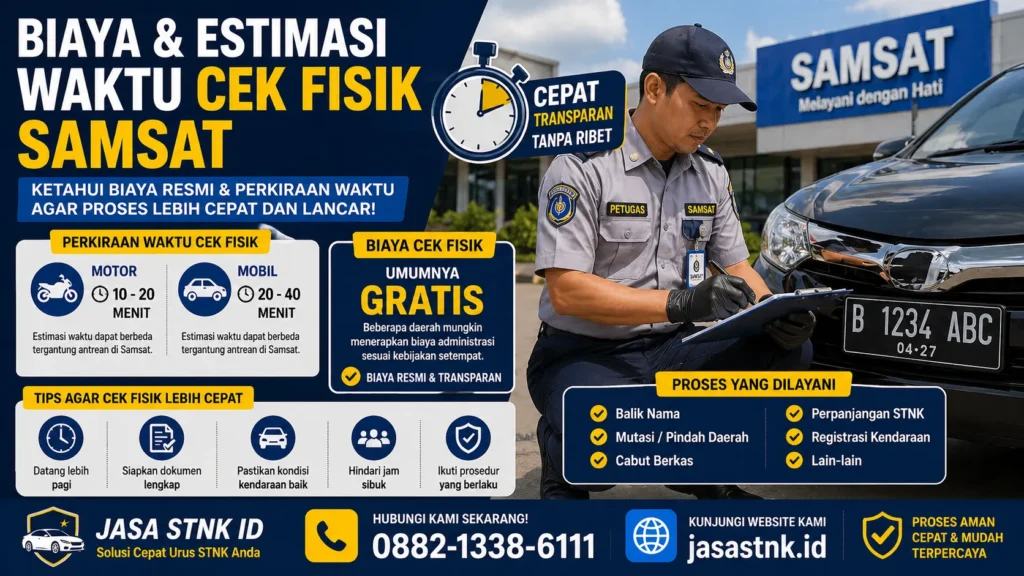 biaya dan estimasi waktu cek fisik